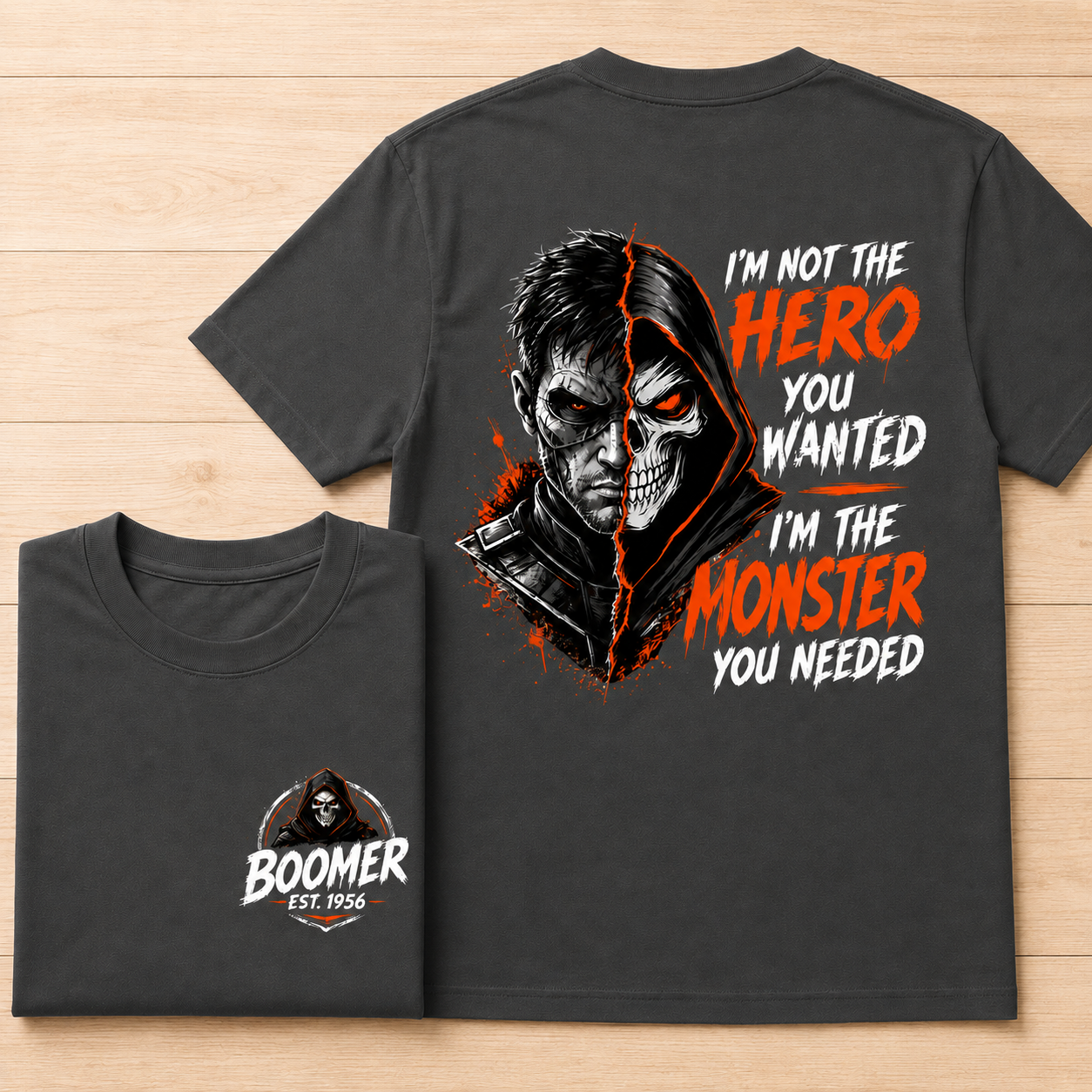 Personalized Boomer/GenX T-Shirt - Custom Year Back & Front Print - "I'm The Monster You Needed" Tee