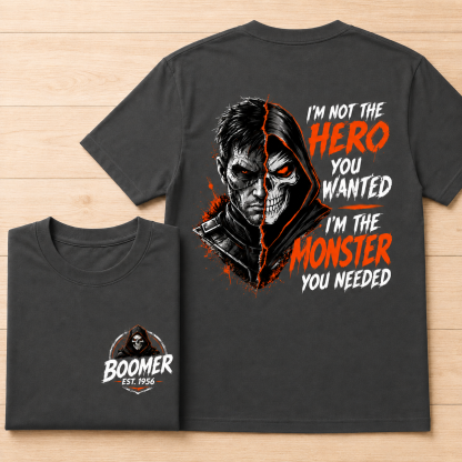 Personalized Boomer/GenX T-Shirt - Custom Year Back & Front Print - "I'm The Monster You Needed" Tee
