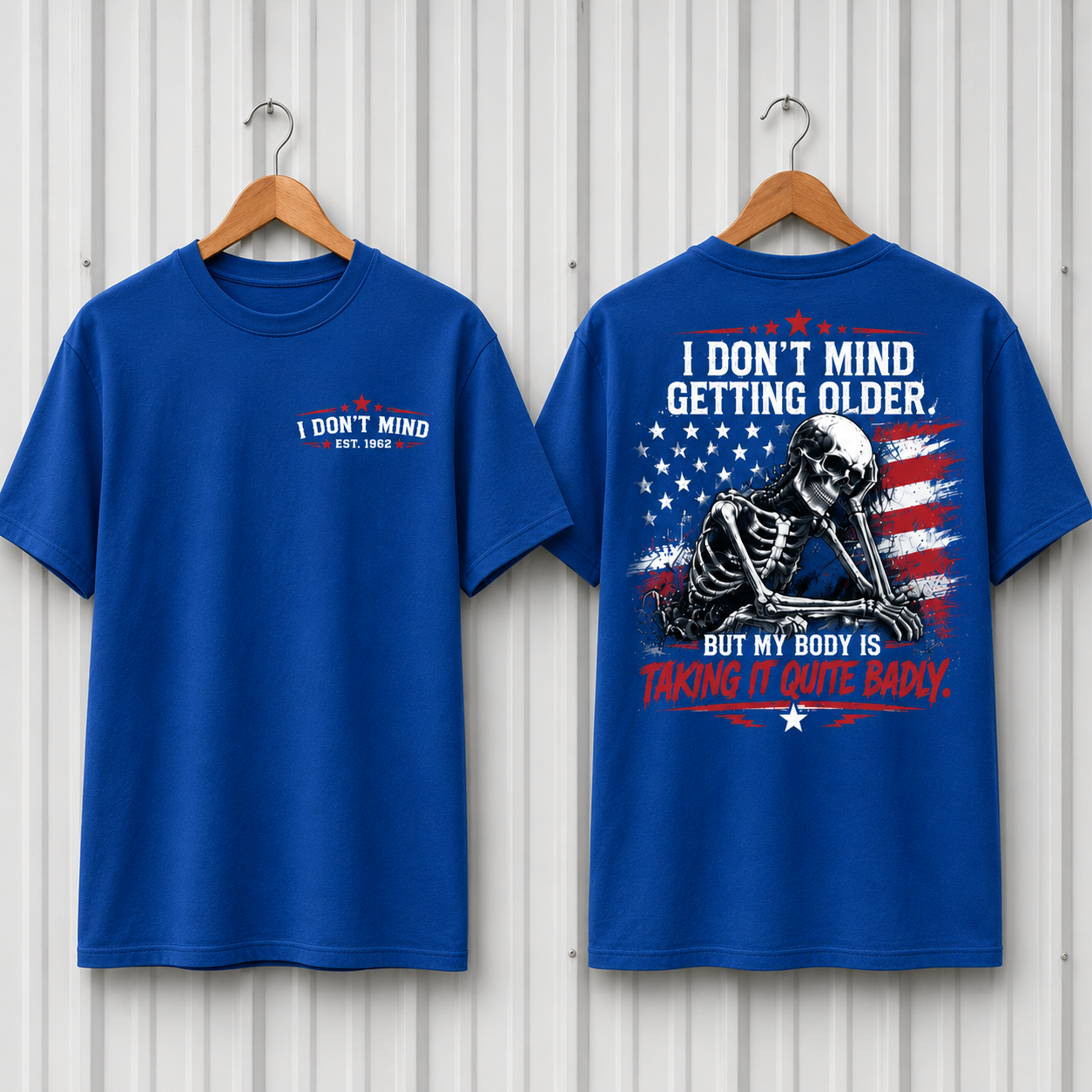 I Don't Mind Getting Older Custom Year Skull T-Shirt