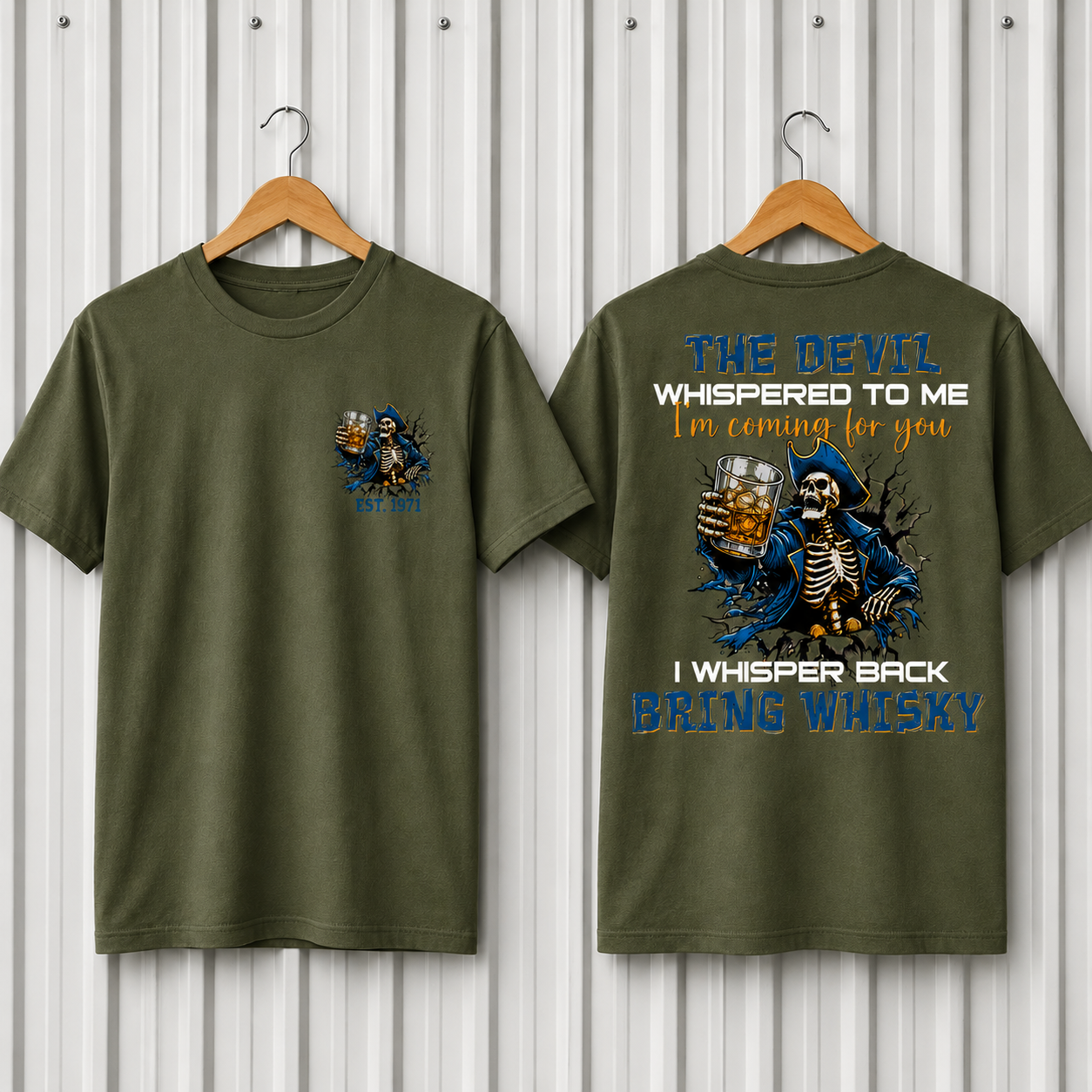 The Devil Whispered To Me I Whisper Back Bring Beer Gen X//Boomer Custom Birth Year T-shirt