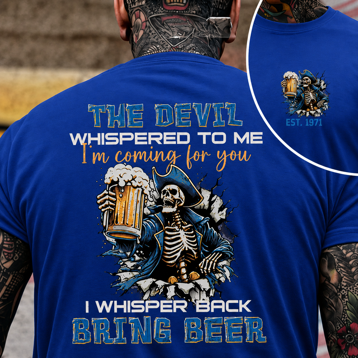 The Devil Whispered To Me I Whisper Back Bring Beer Gen X//Boomer Custom Birth Year T-shirt