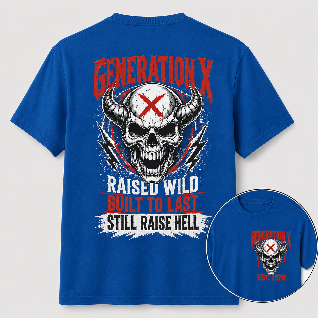 Gen X Raised Wild Skull Graphic Tee