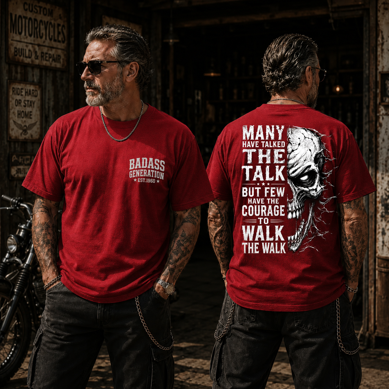 Badass Generation Custom Year T-Shirt – Walk The Walk Skull Graphic Tee