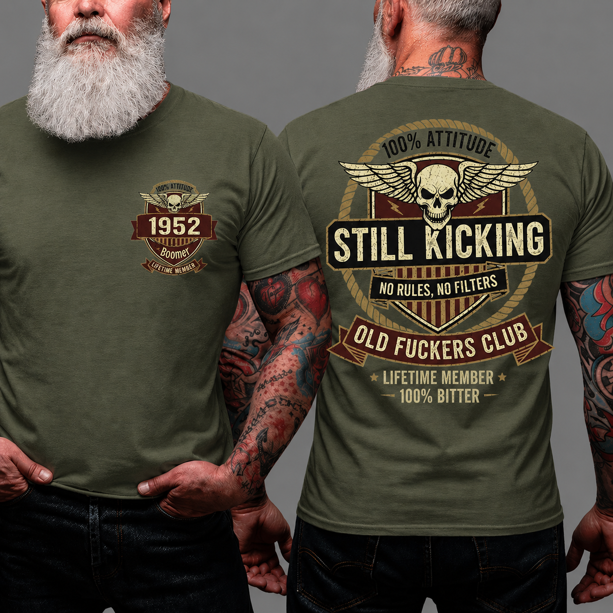 Old Guys Club Lifetime Member Still Kicking For Boomer/Gen X/Gen Y T-shirt