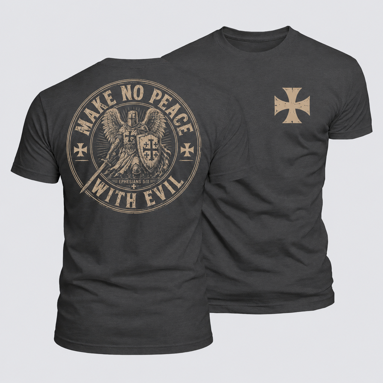 Luxe Mercerized Cotton Tee - Make No Peace With Evil