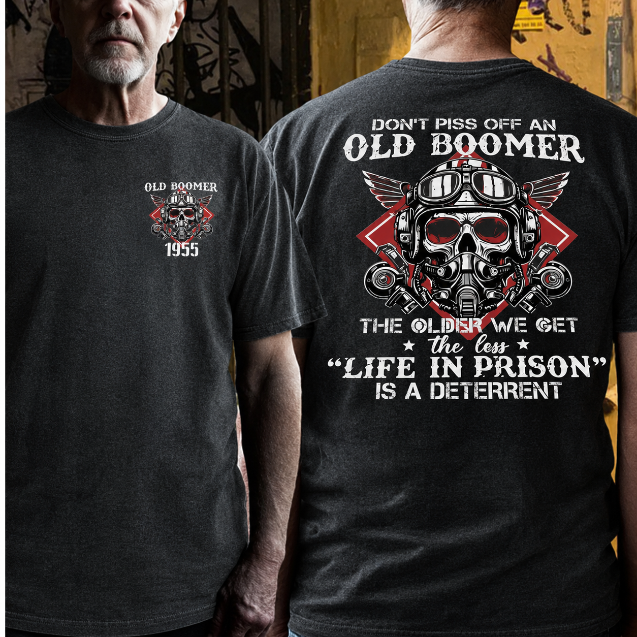 "Old Boomer" Custom Birth Year Tee - The Ultimate Statement of Badassery