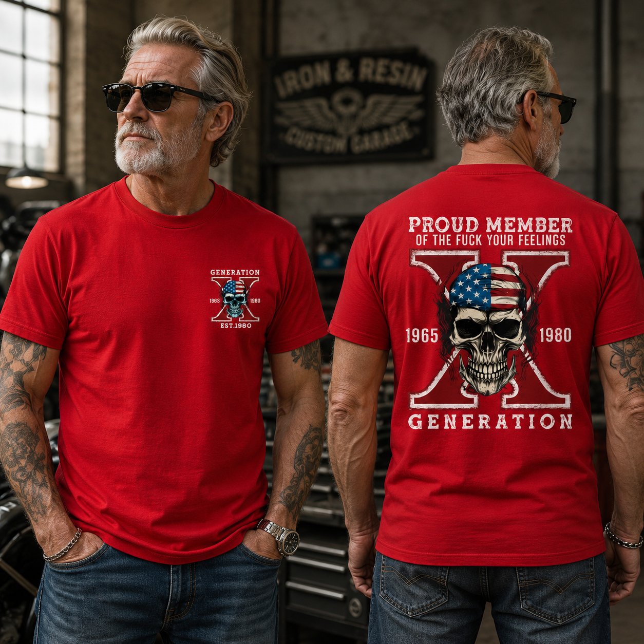 Custom Gen X Skull New Printing T-shirt