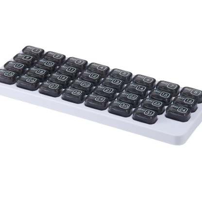 💊Monthly Pill Organizer with Lid - Arthritis-Friendly Easy-Open Lids 31 Removable Daily Pill Pods Date Reminder & Travel Case for Vitamins & Medications