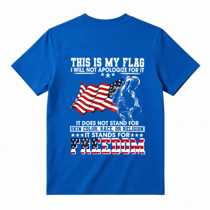 Soldier Silhouette USA Flag Patriotic T-Shirt