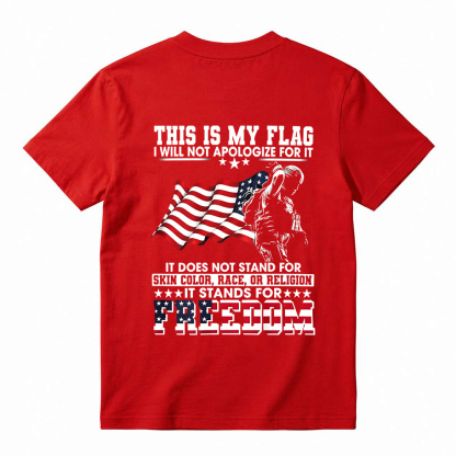 Soldier Silhouette USA Flag Patriotic T-Shirt