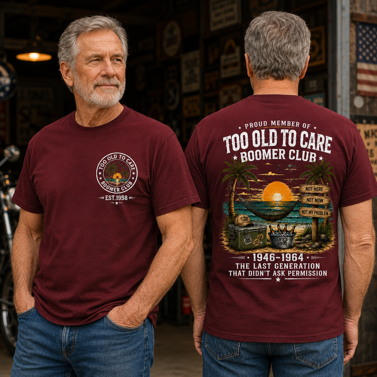 Proud Member Of Too Old To Care Boomer Club Custom Year T-shirt