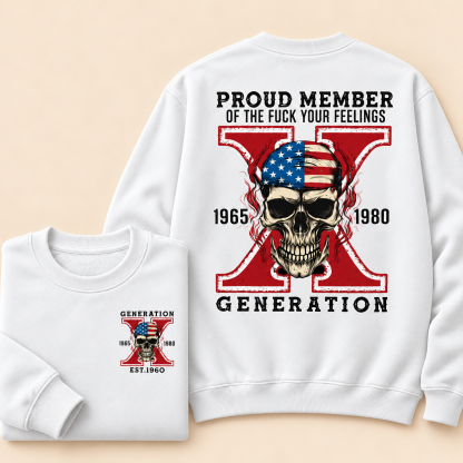 Custom Gen X Skull New Printing Crewneck Sweatshirt