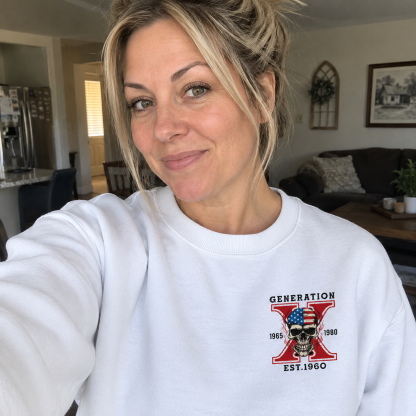 Custom Gen X Skull New Printing Crewneck Sweatshirt
