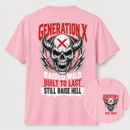 Gen X Raised Wild Skull Graphic Tee