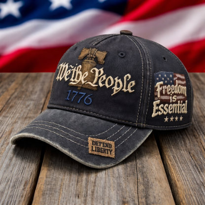 🔥We The People 1776 Patriotic Vintage Cap – Freedom Is Essential Hat