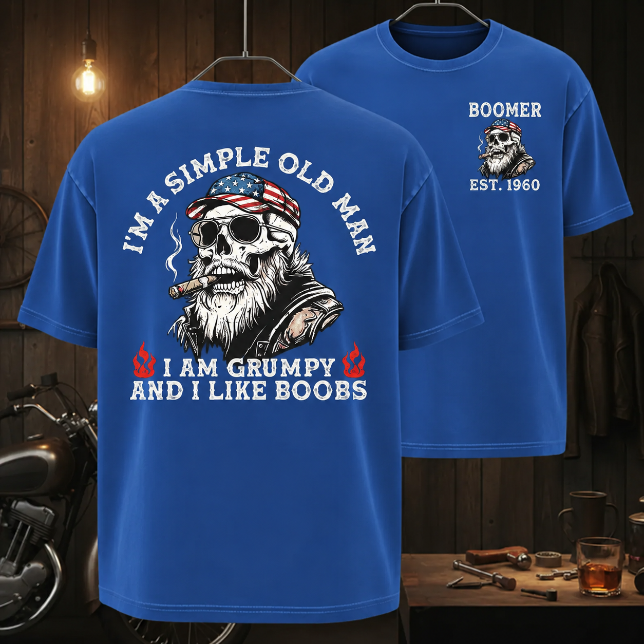 Custom "Simple Old Man" Shirt - Grumpy & Unapologetic | Personalized Gen X / Boomer EST. Year - Tee