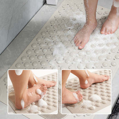 Bathroom Non Slip Massage Mat with Suction Cups and Drain Holes