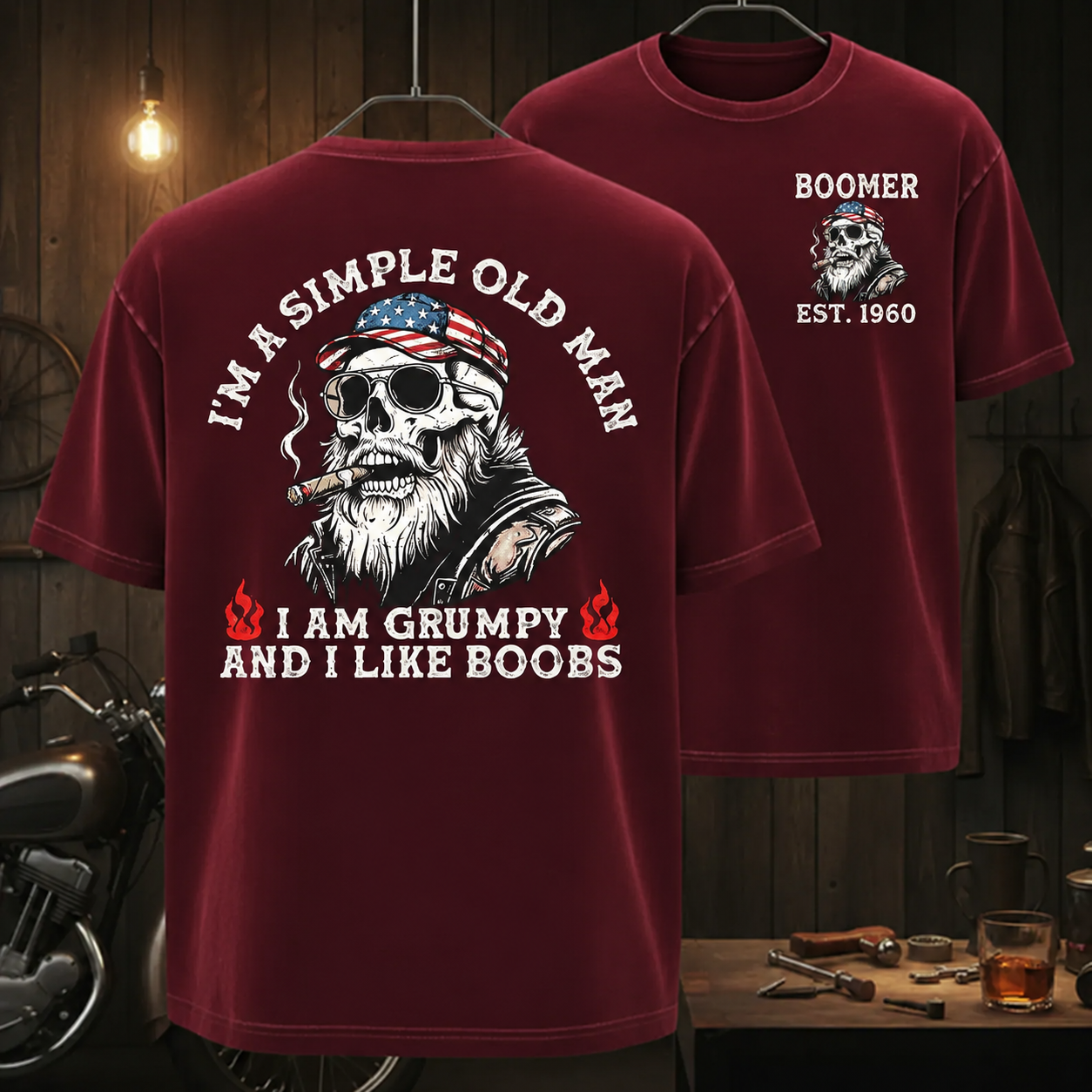 Custom "Simple Old Man" Shirt - Grumpy & Unapologetic | Personalized Gen X / Boomer EST. Year - Tee
