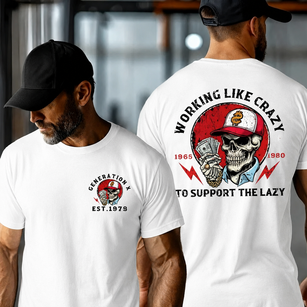 Custom Working Like Crazy Gen X T-shirt