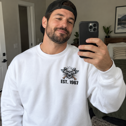The Devil Whispered To Me I Whisper Back Bring Beer Gen X//Boomer Custom Birth Year Crewneck Sweatshirt