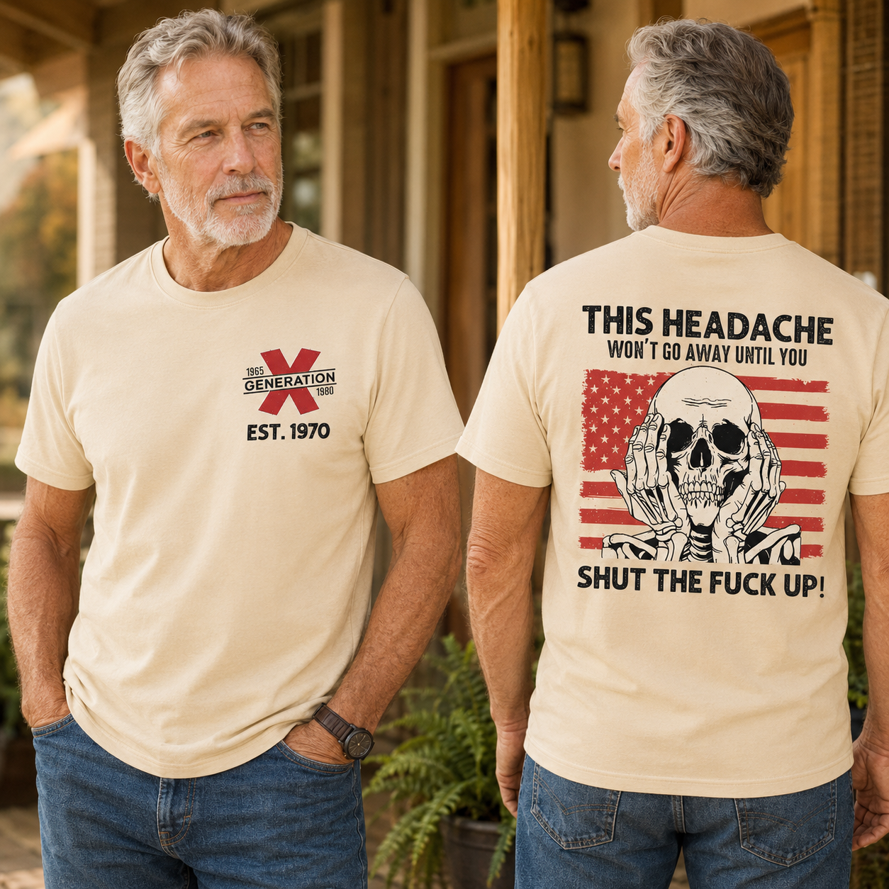Customized Gen X This Headache Won't Go Away Until You Shut The F**k Up SHIRT