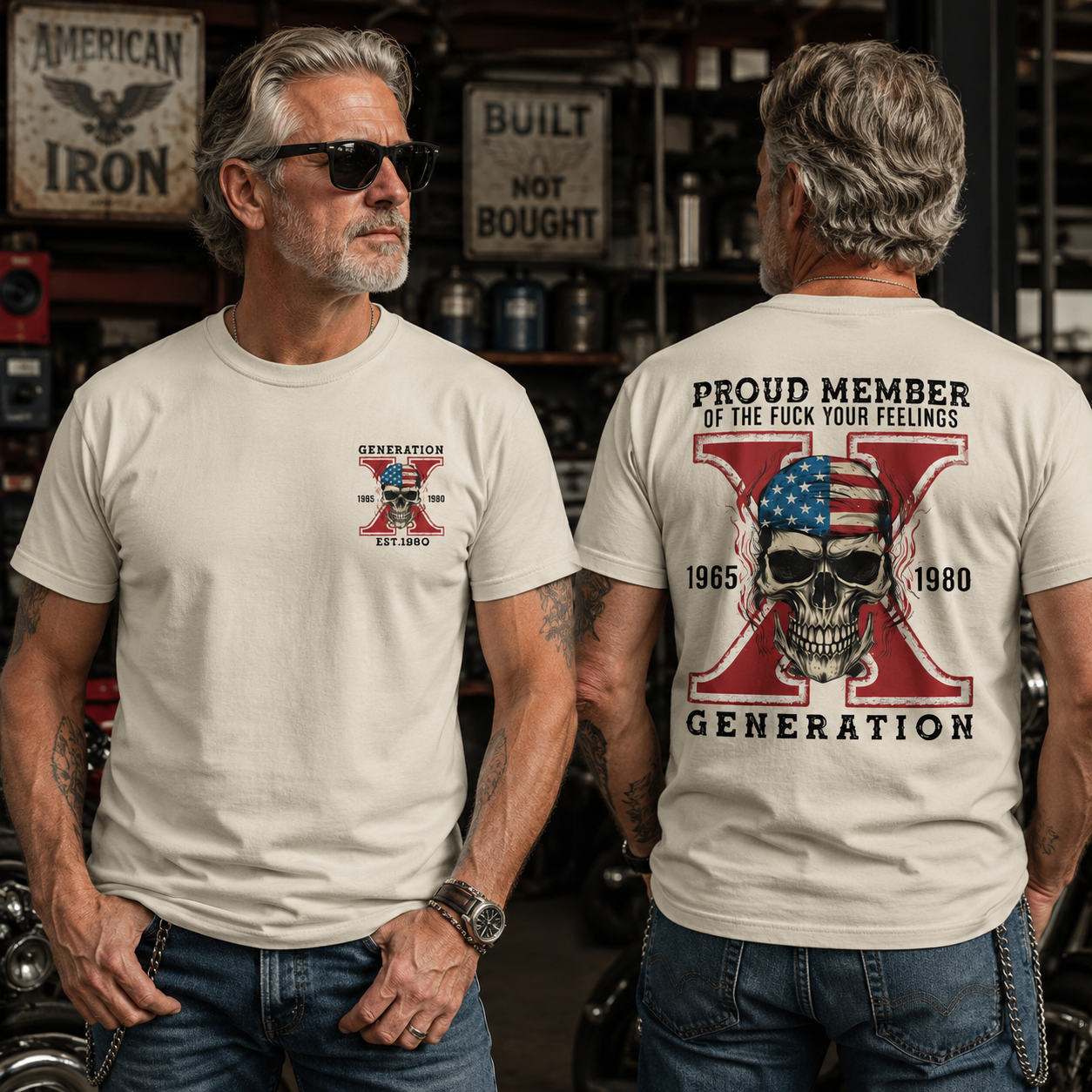 Custom Gen X Skull New Printing T-shirt