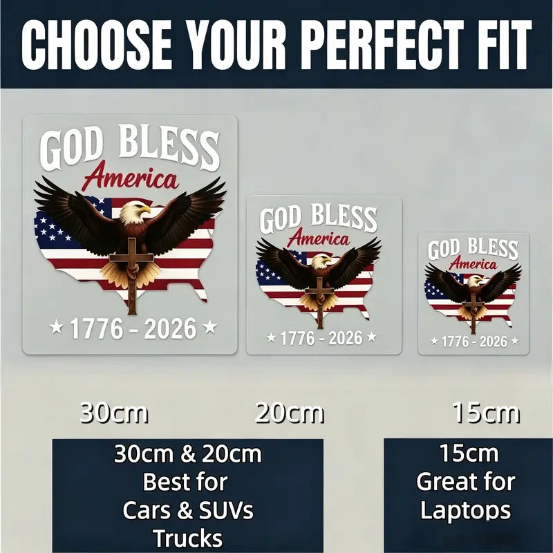 American Flag Decal 1776-2026 – Waterproof Vinyl for Truck RV Laptop