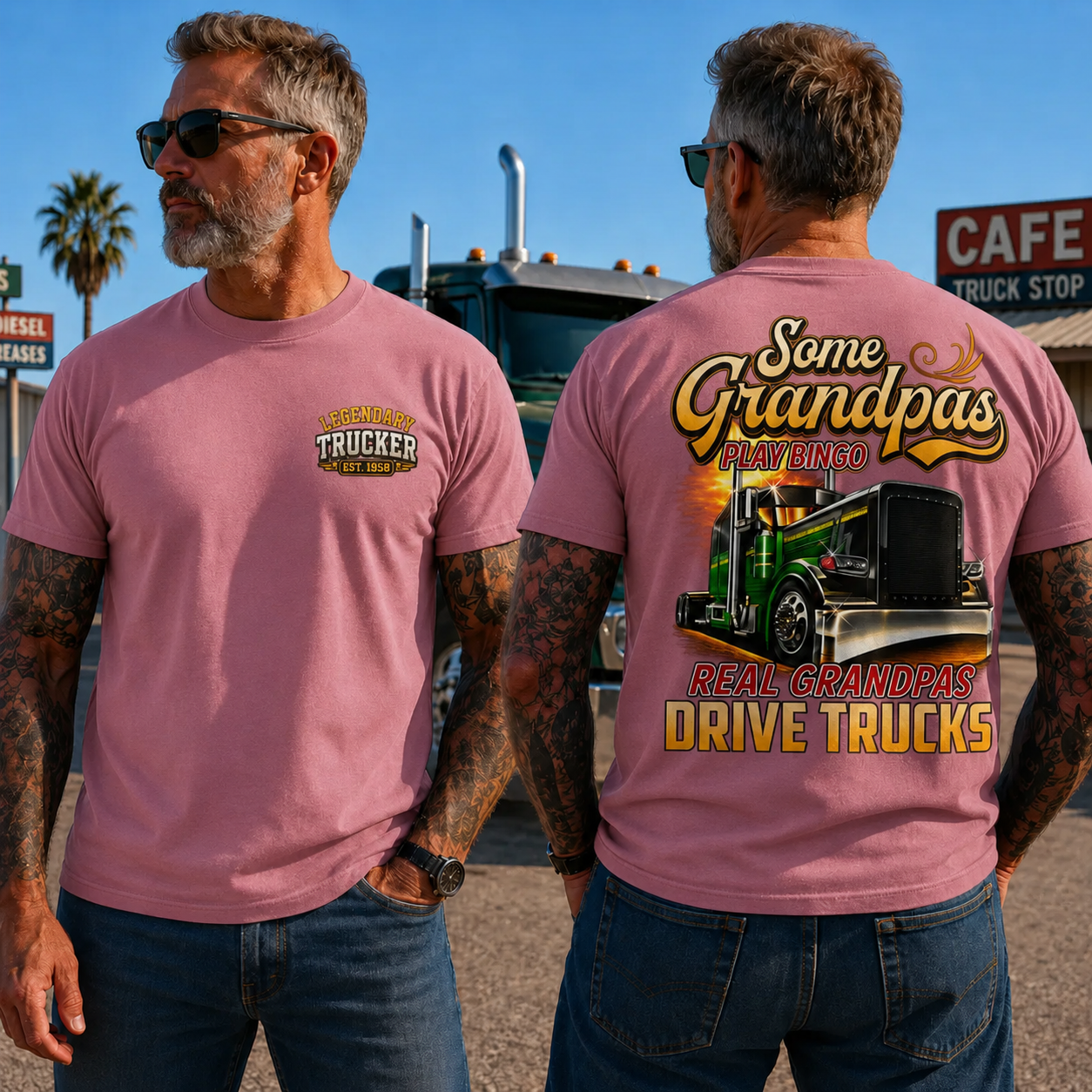 Legendary TruckerTM Custom Year Shirt | Real Grandpas Drive Trucks