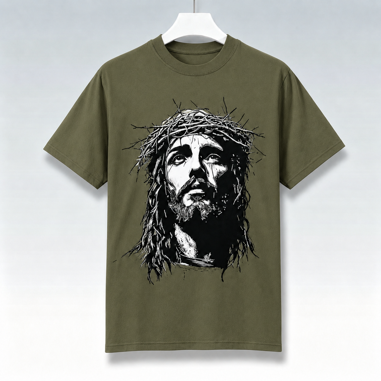 Jesus Crown of Thorns 100% Cotton T-Shirt