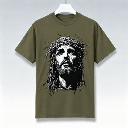 Jesus Crown of Thorns 100% Cotton T-Shirt
