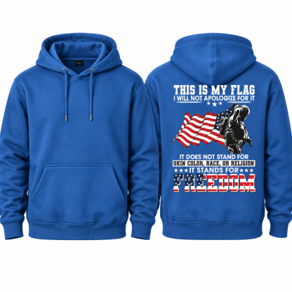 Soldier Silhouette USA Flag Patriotic Hoodie