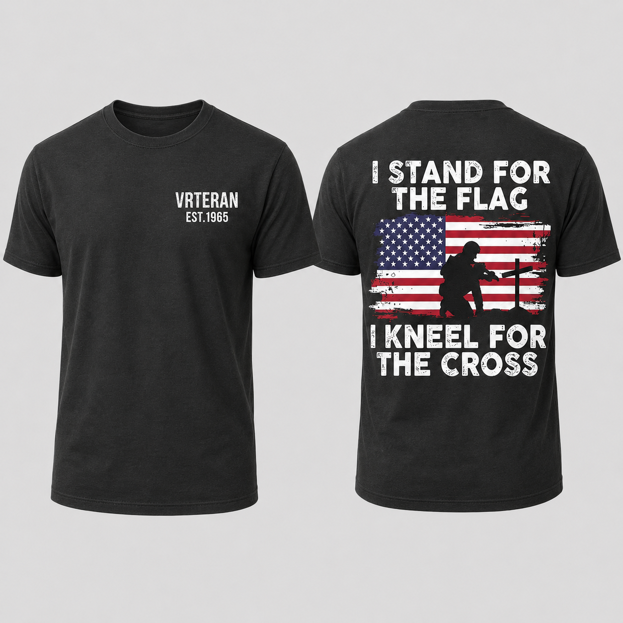 I Stand For The Flag I Kneel For The Cross American Flag Patriotic Graphic T Shirt