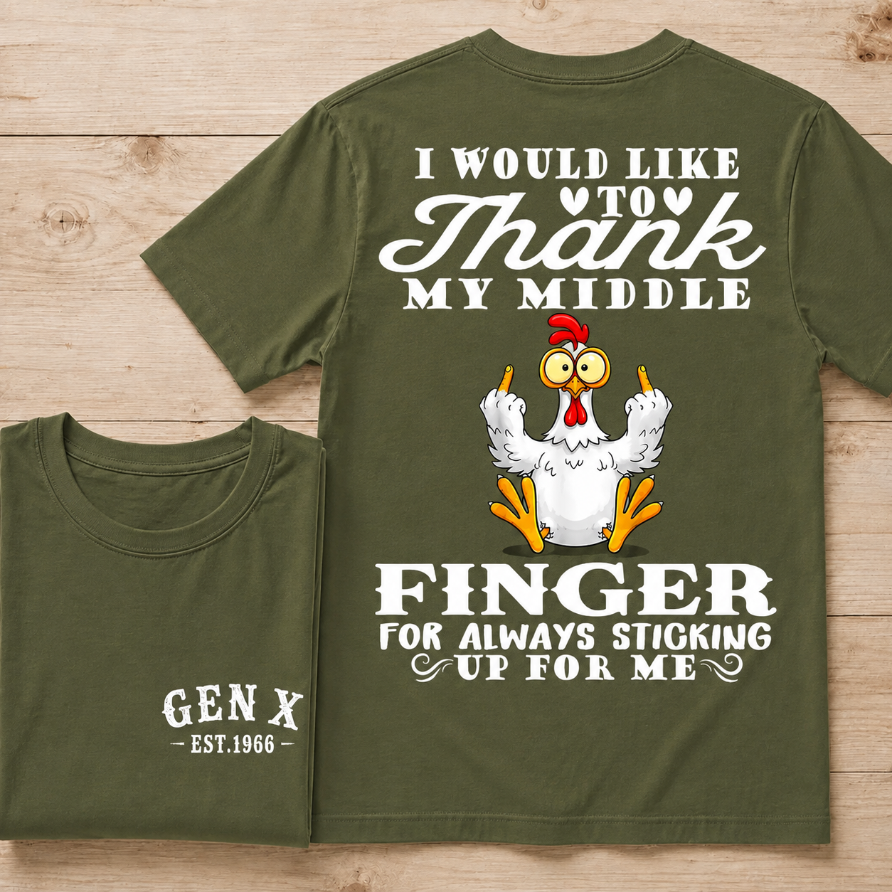 Funny Chicken Middle Finger Vintage T Shirt Custom Year Tee
