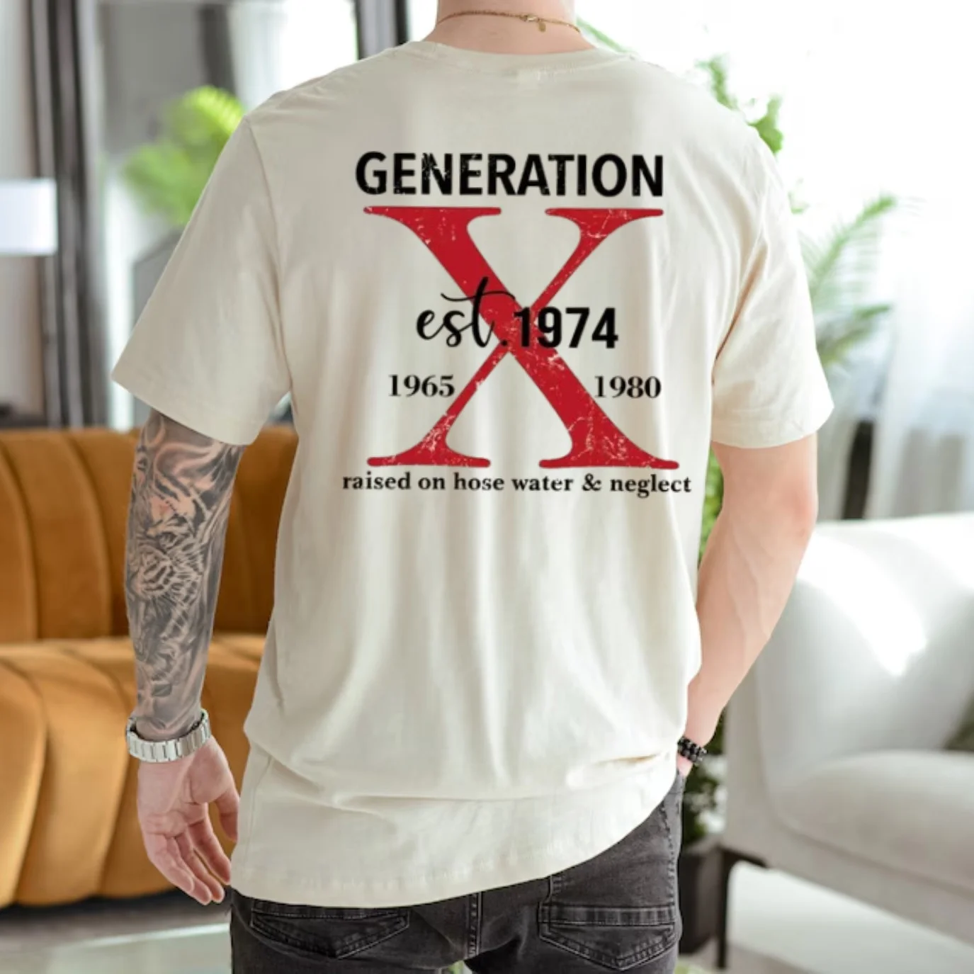 Custom Generation X raised on hose water & neglect unisex T-shirt