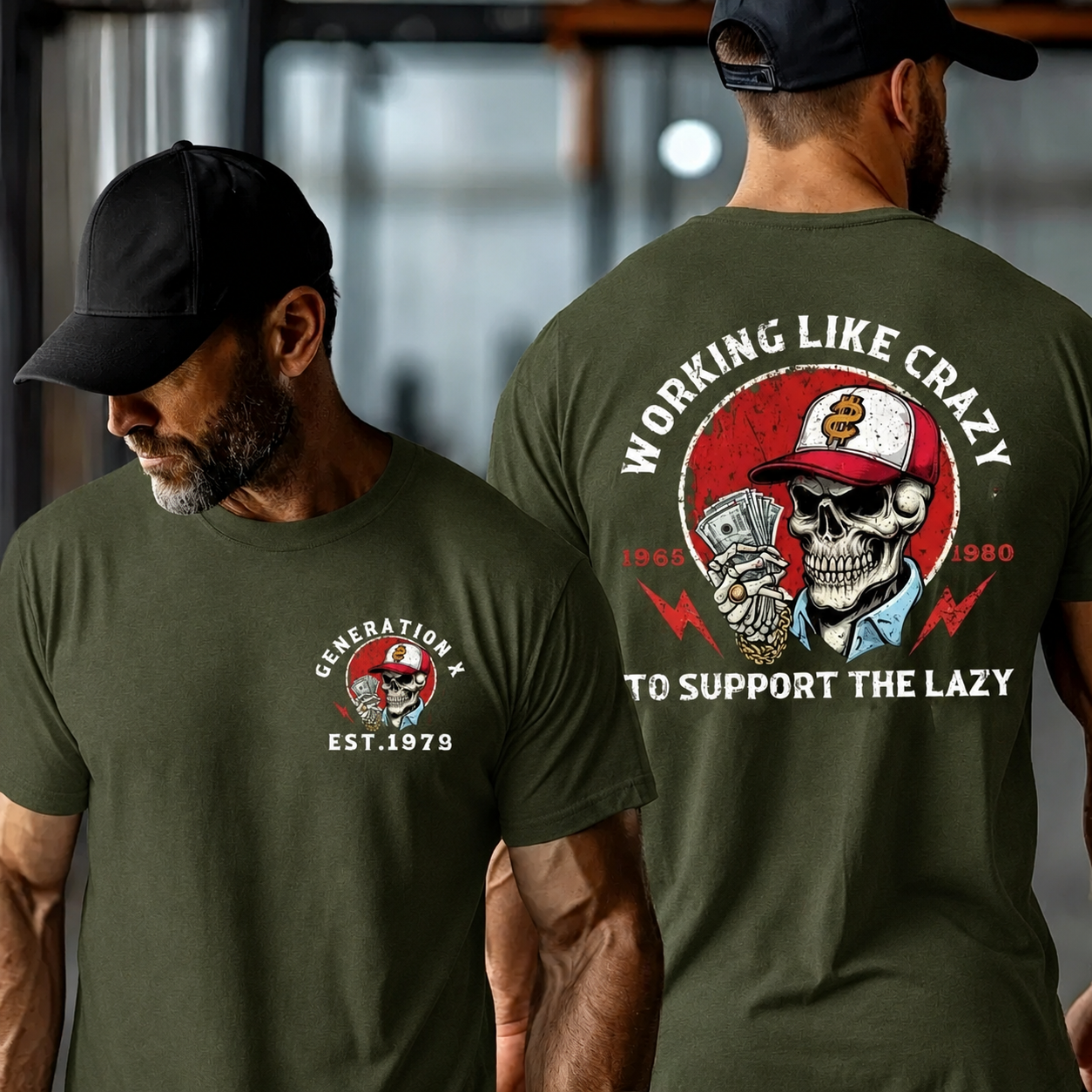 Custom Working Like Crazy Gen X T-shirt