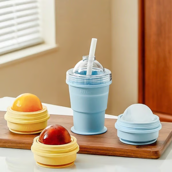 🔥Recent Offer: 50%Off🔥-2-in-1 Foldable Silicone Ice Ball Maker Cup