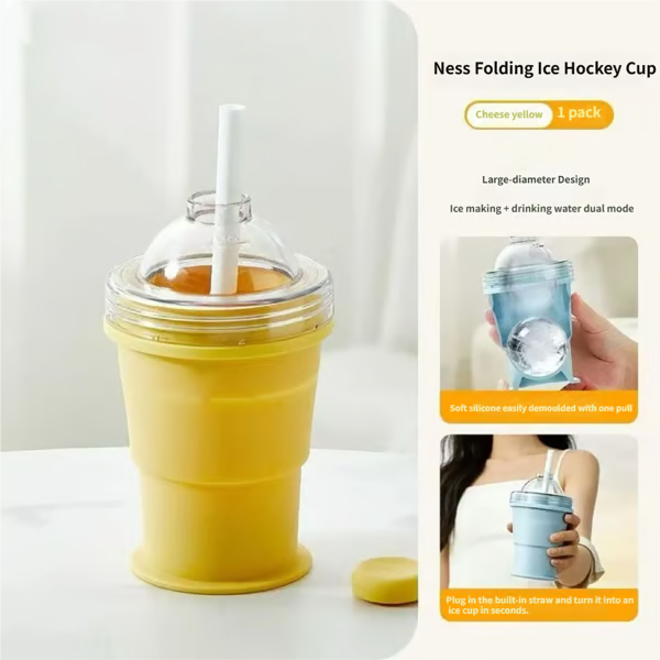 🔥Recent Offer: 50%Off🔥-2-in-1 Foldable Silicone Ice Ball Maker Cup