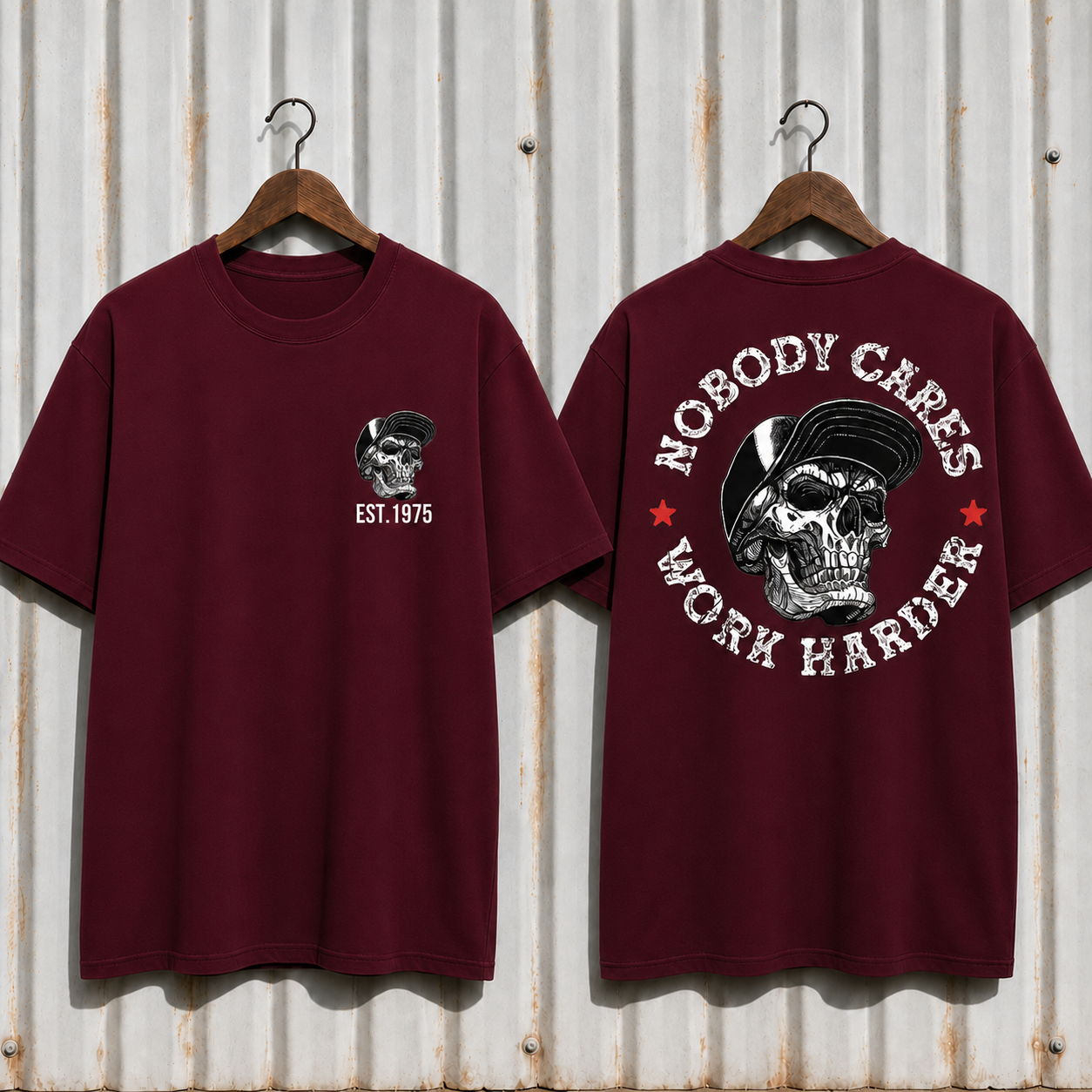 Nobody Cares Work Harder" Hardcore Graphic Apparel | Customizable Year Hoodie & Tee