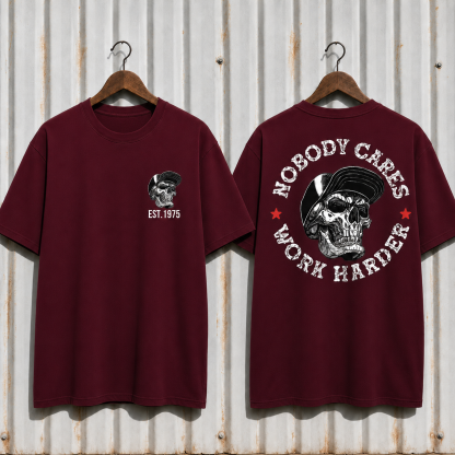 Nobody Cares Work Harder" Hardcore Graphic Apparel | Customizable Year Hoodie & Tee