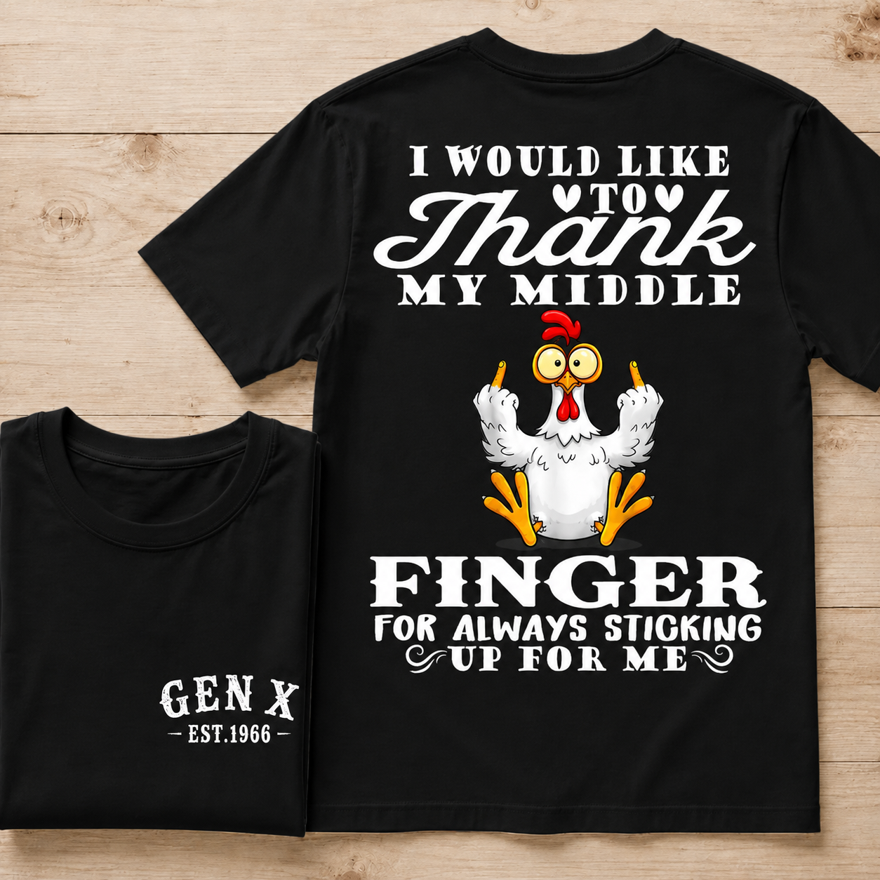 Funny Chicken Middle Finger Vintage T Shirt Custom Year Tee