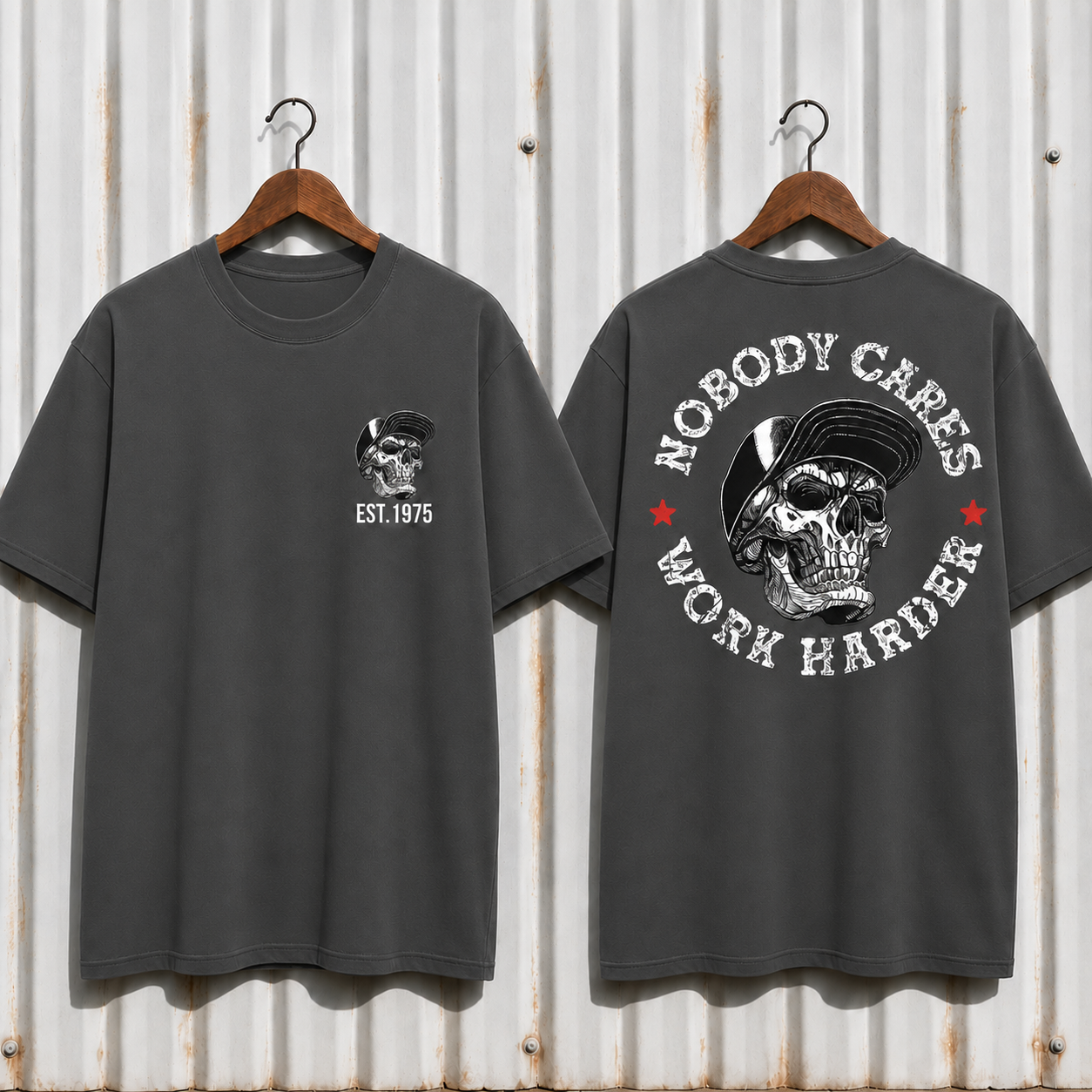 Nobody Cares Work Harder" Hardcore Graphic Apparel | Customizable Year Hoodie & Tee