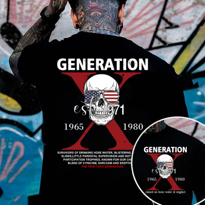 Generation X Skull USA Flag T-Shirt | The True FAFO Generation