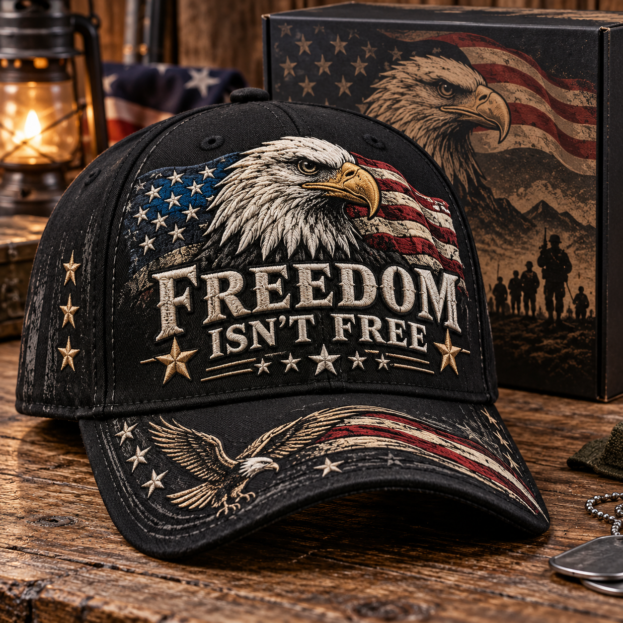 🦅Freedom Isn't Free Patriotic Eagle Baseball Cap