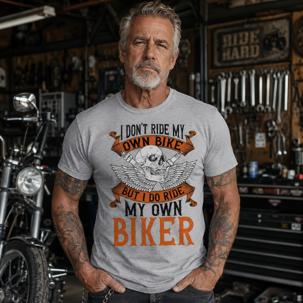Biker I Dont Ride My Own Bike But I Do Ride My Own Biker Biker Racing T Shirt