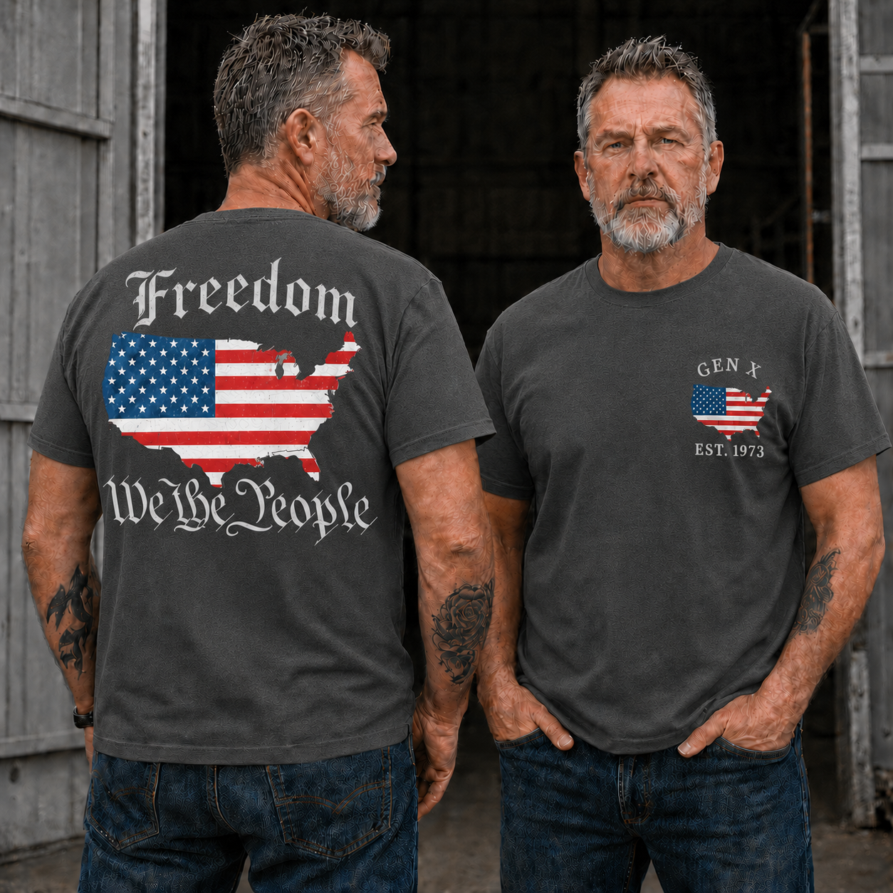 USA Freedom We The People Gen X/Boomer Custom Year Of Birth T-shirt