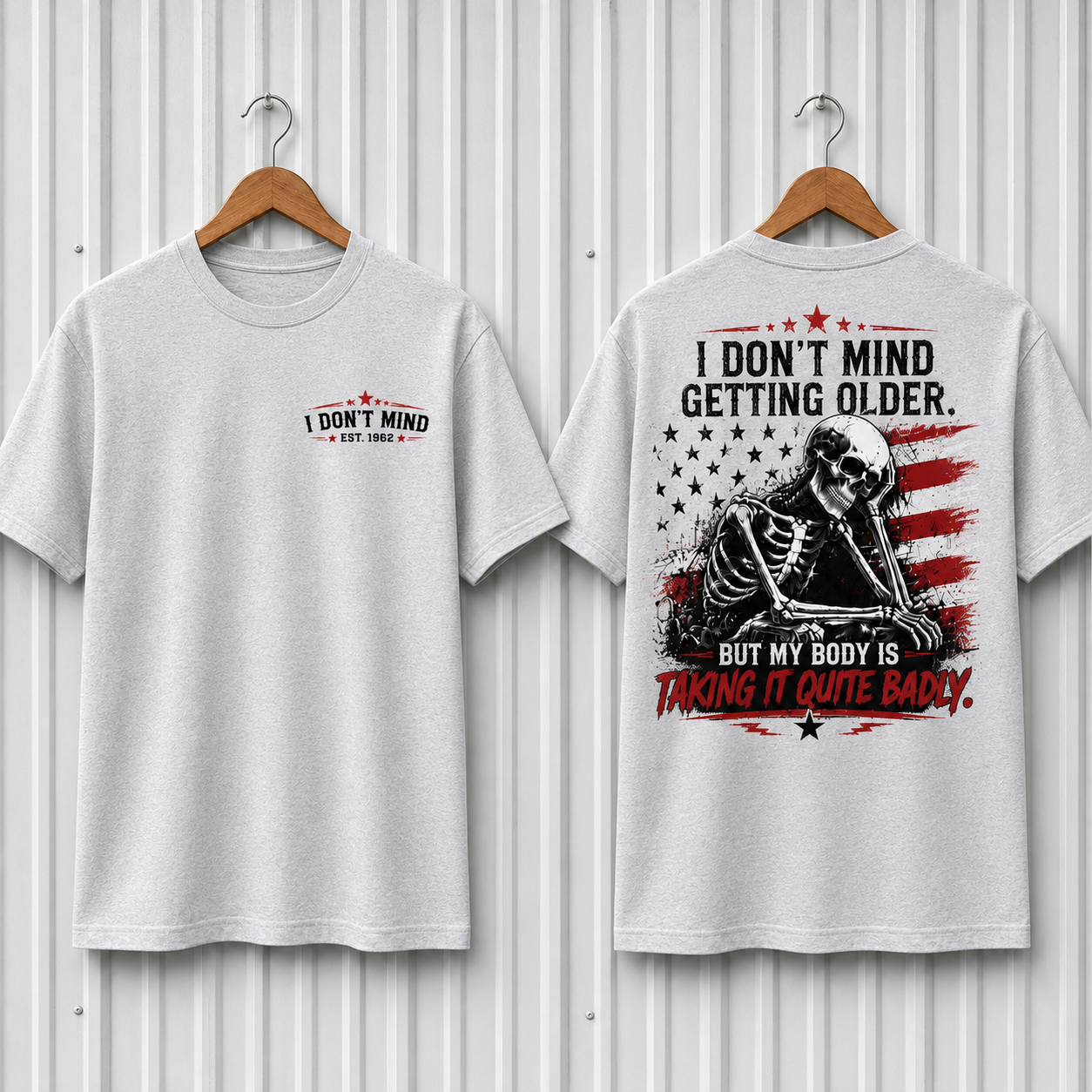 I Don't Mind Getting Older Custom Year Skull T-Shirt