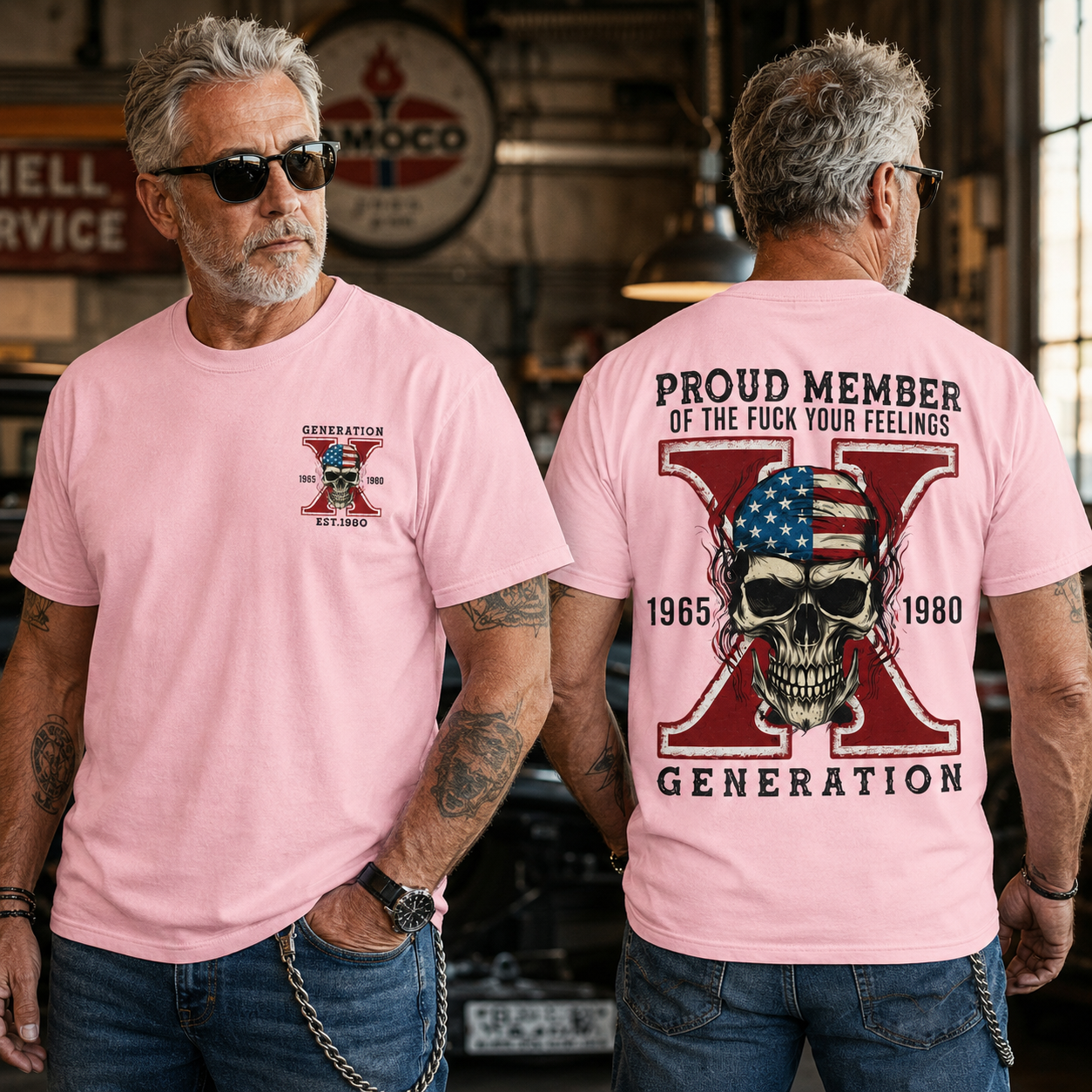 Custom Gen X Skull New Printing T-shirt
