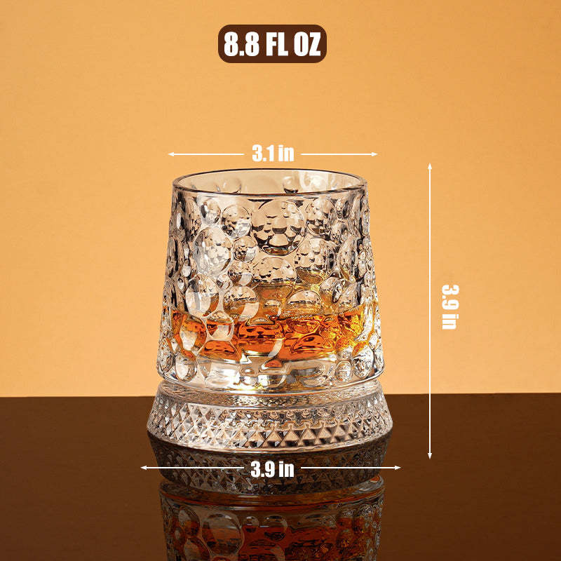 🥃Rotating Crystal Whiskey Tumbler Glass