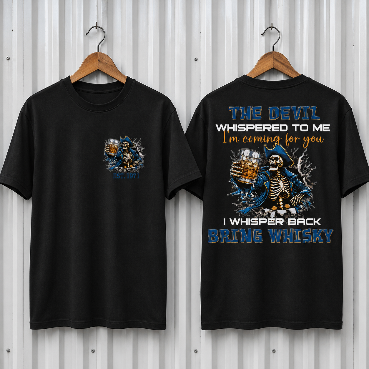 The Devil Whispered To Me I Whisper Back Bring Beer Gen X//Boomer Custom Birth Year T-shirt