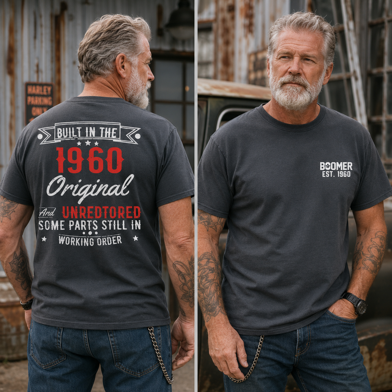 Custom Boomer/Gen X Built-In Year T-shirt – Original & Unrestored Edition T-shirt